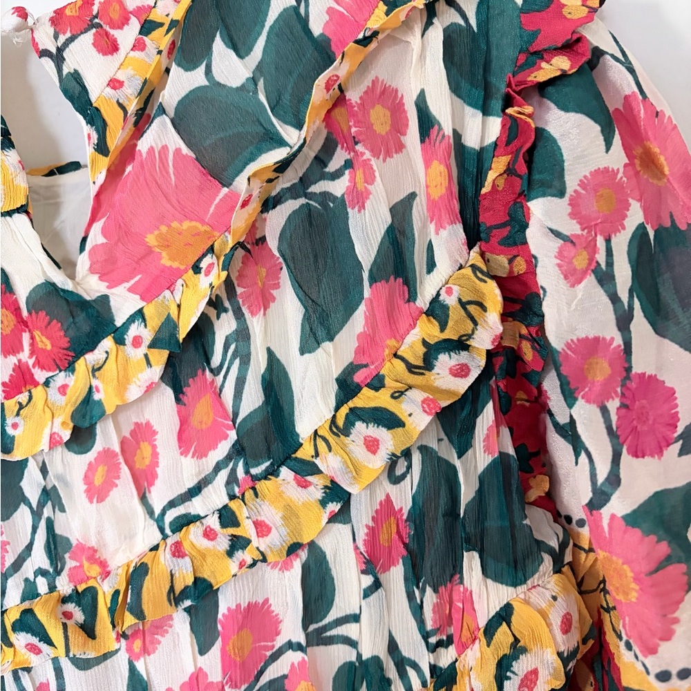 NWT $258 Farm Rio x Anthropologie Puff-Sleeve Fitted Mini Dress M - Picture 13 of 13